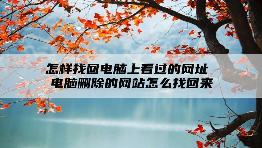 怎样找回电脑上看过的网址 电脑删除的网站怎么找回来